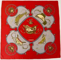 Superbe foulard HERMES-Paris "Springs" 1981 + box original