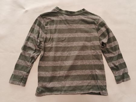 Vertbaudet Langarm-Shirt Gr 86/92 Kinder gestreift Grün/Grau