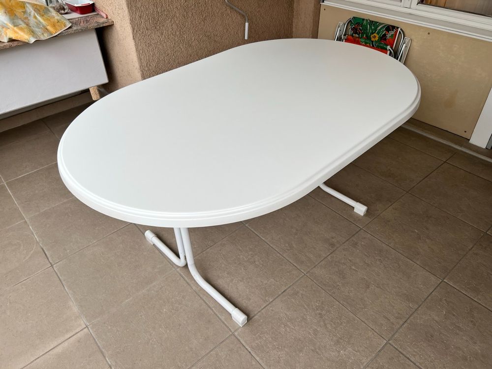 Gartentisch oval weiss klappbar Kaufen auf Ricardo