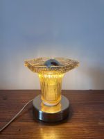 Lampe vintage tactile en verre ambré pressé, 1970-80