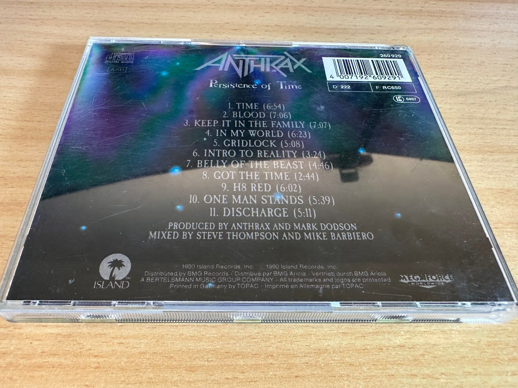 CD: Anthrax – Persistence Of Time – Usato da Rikon im Tösstal venduto da Alpenmutz 1