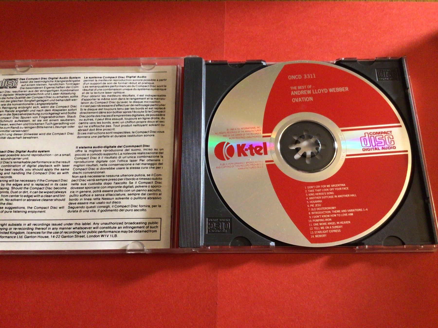 CD: Andrew Lloyd Webber Ovation CD 1985 – Usato da Steinach venduto da Quarkie 1