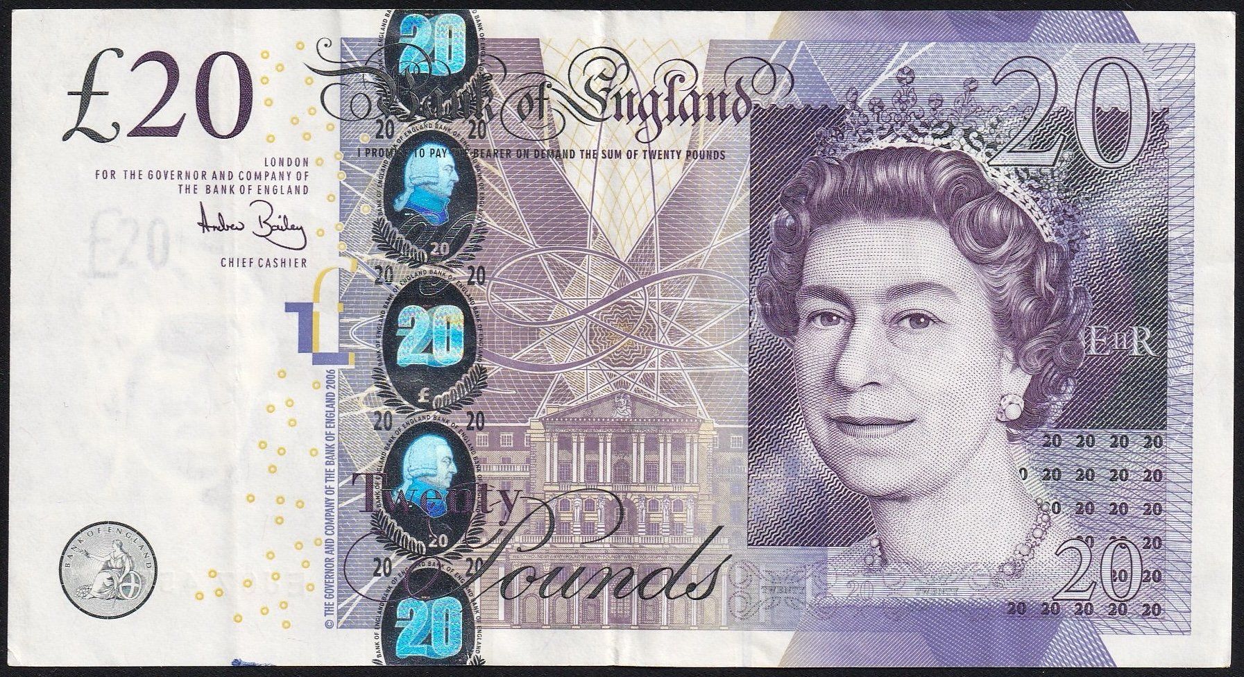 Banknoten: England 20 Pounds 2007 – Gebraucht aus Brugg AG von banknoten_muesli