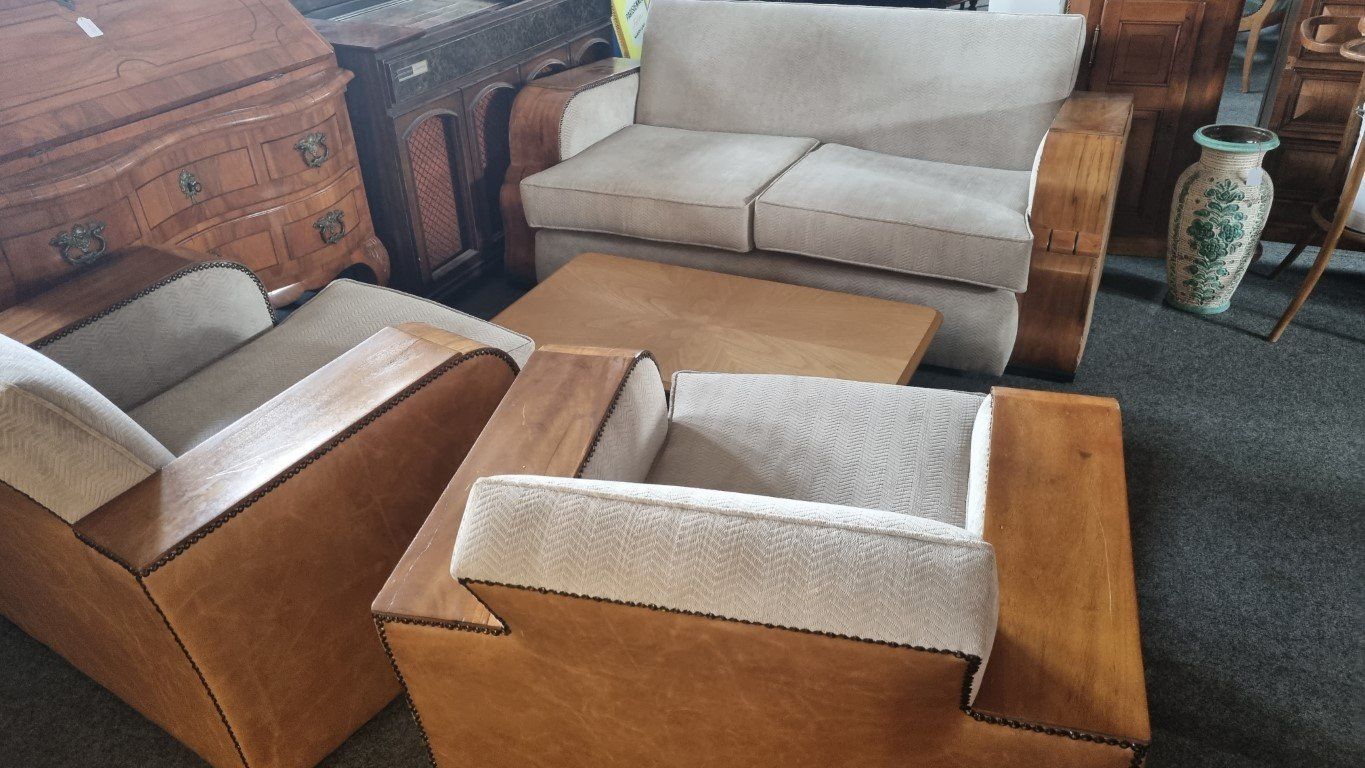 Sessel: Art Deco Sessel Polstergruppe 1930 – Gebraucht aus Flums von Flumsantik 3
