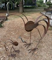 2 Metallvögel - Outdoor - Rost - Unikate