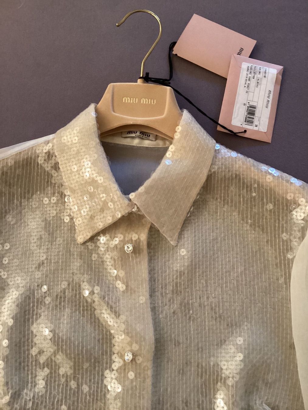 Miu Miu Blusen: Miu Miu Sequin Blouse IT38-EU34/36 – Neu und originalverpackt aus Pfäffikon ZH von JingTunic 2