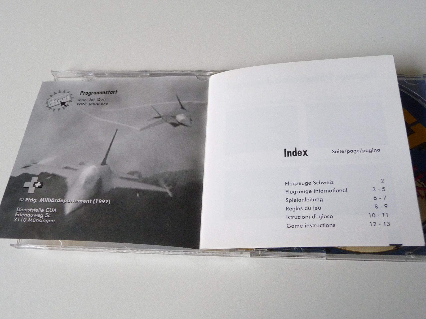CDs: Lernprogramm Flugzeugerkennung Schweizer Armee 1997 Jet Quiz – Neu (gemäss Beschreibung) aus Winterthur von ricofly 2