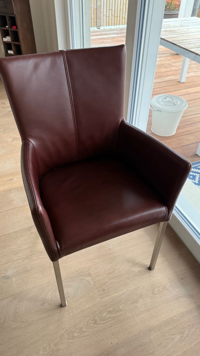 Stühle: Edle Lederstühle, 6 Stk., braun – Gebraucht aus Neftenbach von Patstang 3