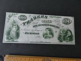 USA 186x, Traders Bank Virginia 100 Dollars