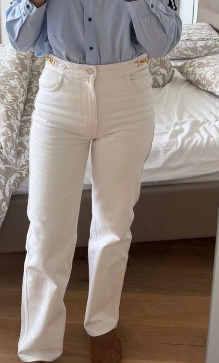Celine Jeans: Celine White Jeans with logo! – Usato da Zürich venduto da maricampos 3