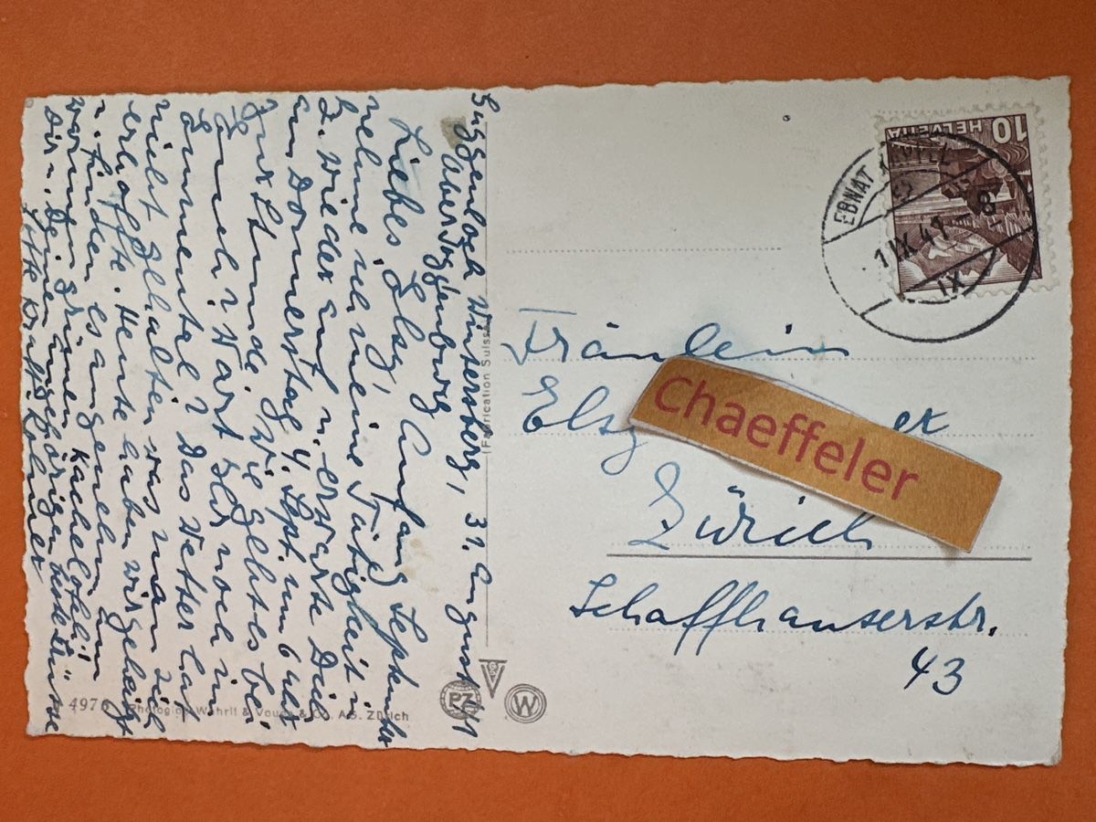 Cartoline postali: 1941 Ferienheim Bendel, Station Krummenau. – Usato da Zürich venduto da Chaeffeler 1