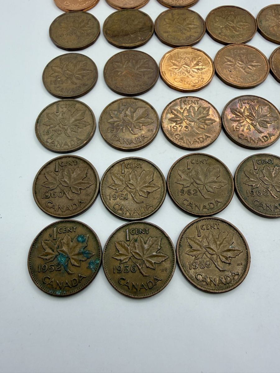 Tutti le monete: Collection de 37 pièces de 1 cent, Canada, dès 1953 – Usato da St-Maurice venduto da SPEKER 1