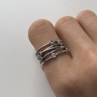 Silberne Zirkonia Edelstahl Ring