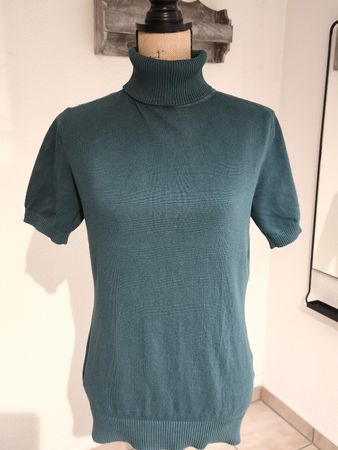 Rollkragenpullover kurzarm bpc Petrol Grösse M guter Zustand