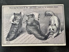 Altes Papierobjekt / Ephemera mit Katzenmotiv.