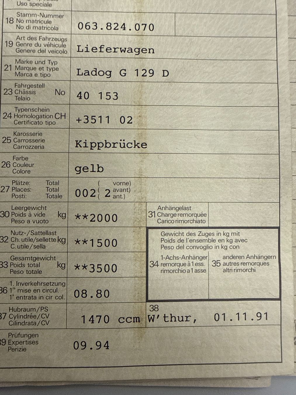 Autoribaltabili: Ladog G 129 D Lieferwagen – Usato da Watt venduto da m_y_8xvj 6