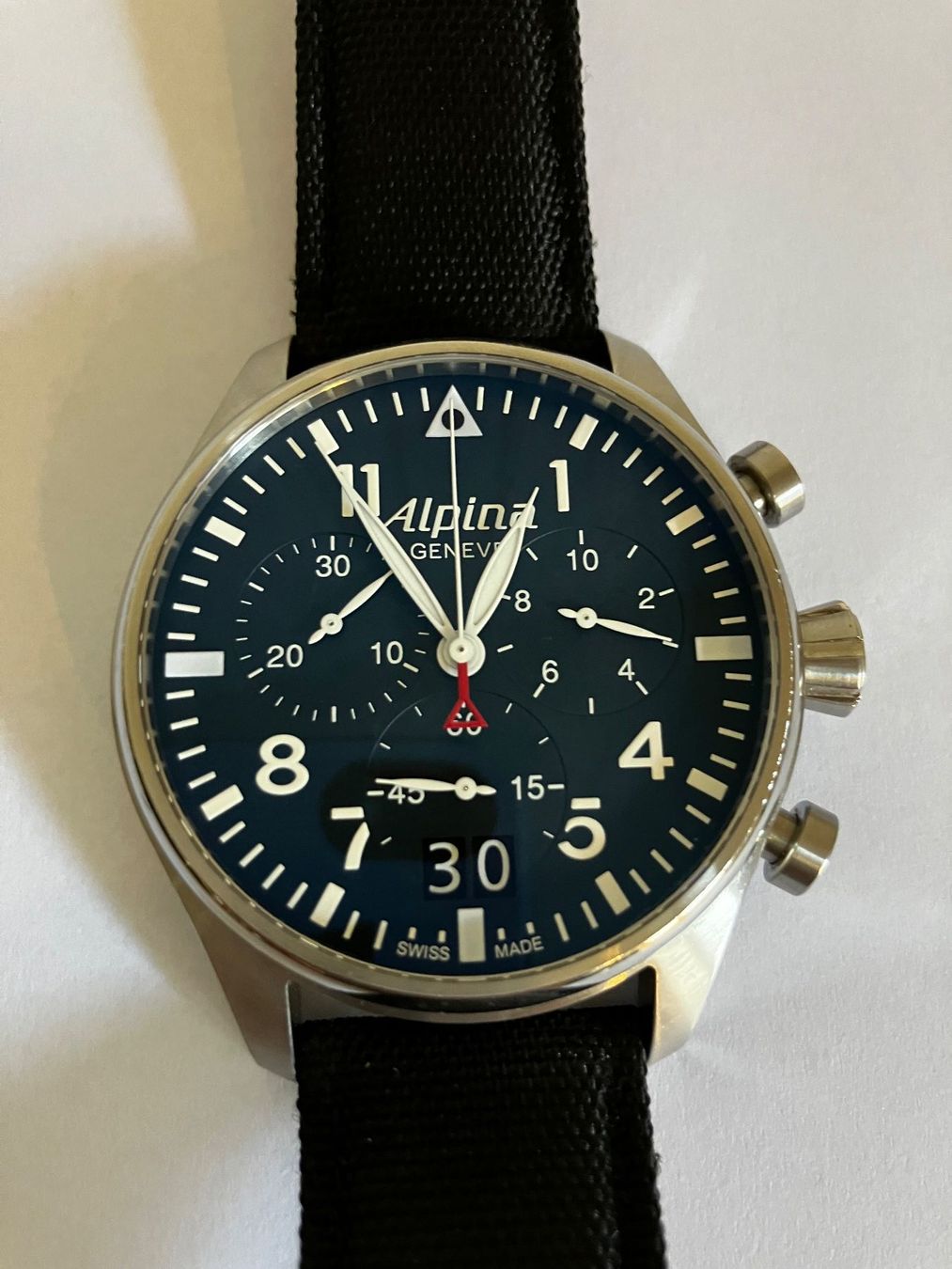 Alpina Orologi: Alpina Startimer Pilot Big Date – Usato da Matten b. Interl venduto da aemt