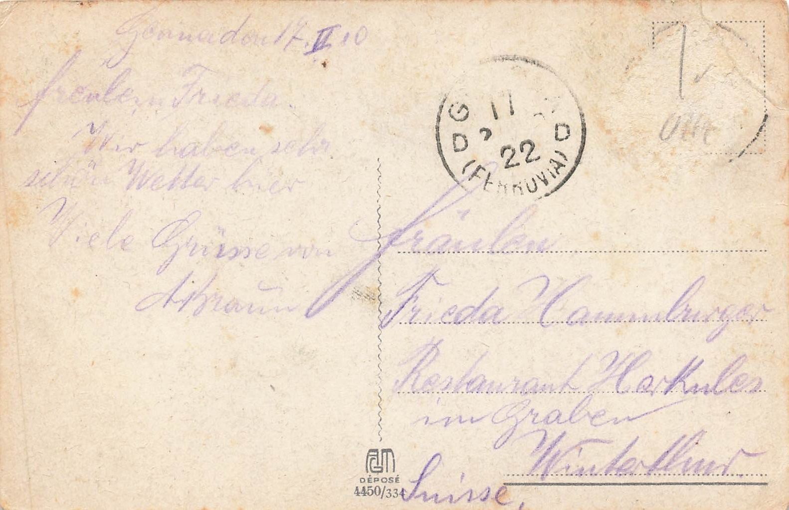 Cartoline postali: Davos (GR) Alpensee mit Boot und Ortschaft – Usato da Biasca venduto da Blenio71 1