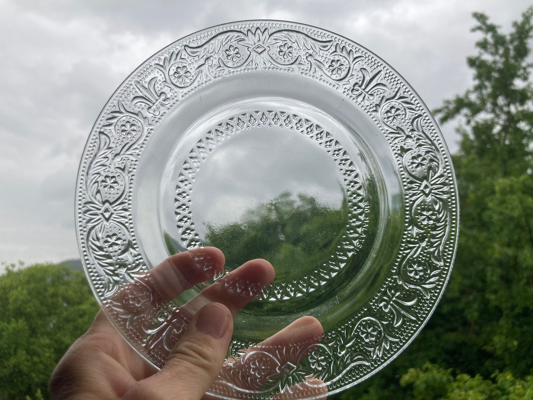 Piatti: Vintage Glas-Dessertteller mit Blumenmuster, 5 Stk – Usato da Zürich venduto da Idbiw 4