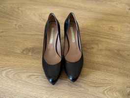 Pura López Leder Pumps Schwarz Gr. 41