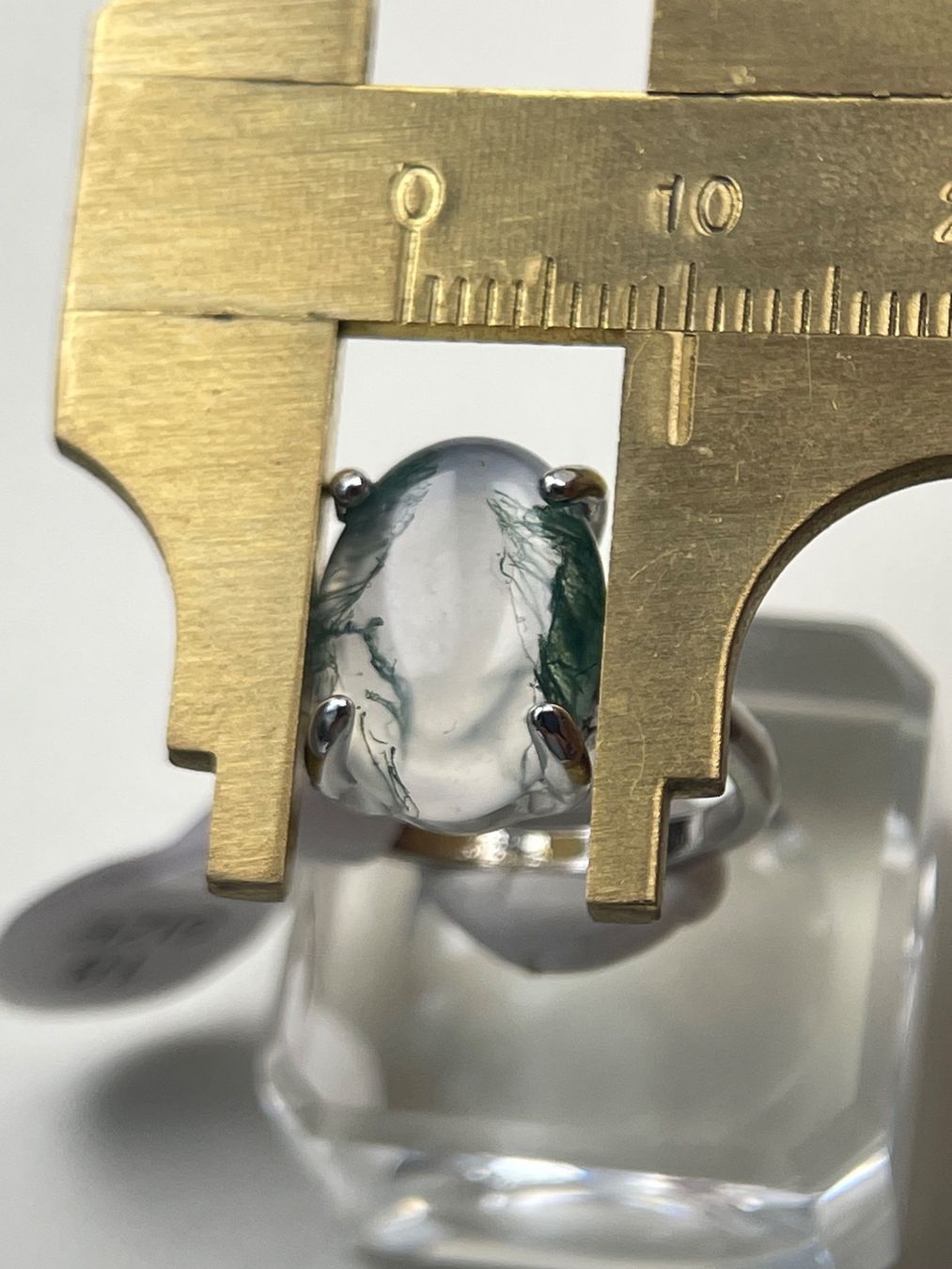 Anelli: Moosachat-Ring,Cabochon Edelstein, Naturstein – Nuovo e nell'imballaggio originale da Schiers venduto da sisikristall 4
