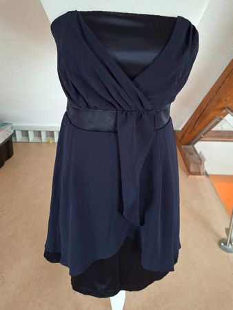 OXXY Kleid, Gr. L, Dunkelblau, trägerlos, neuwertig!