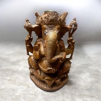 Handgeschnitzte Ganesha-Figur aus Holz