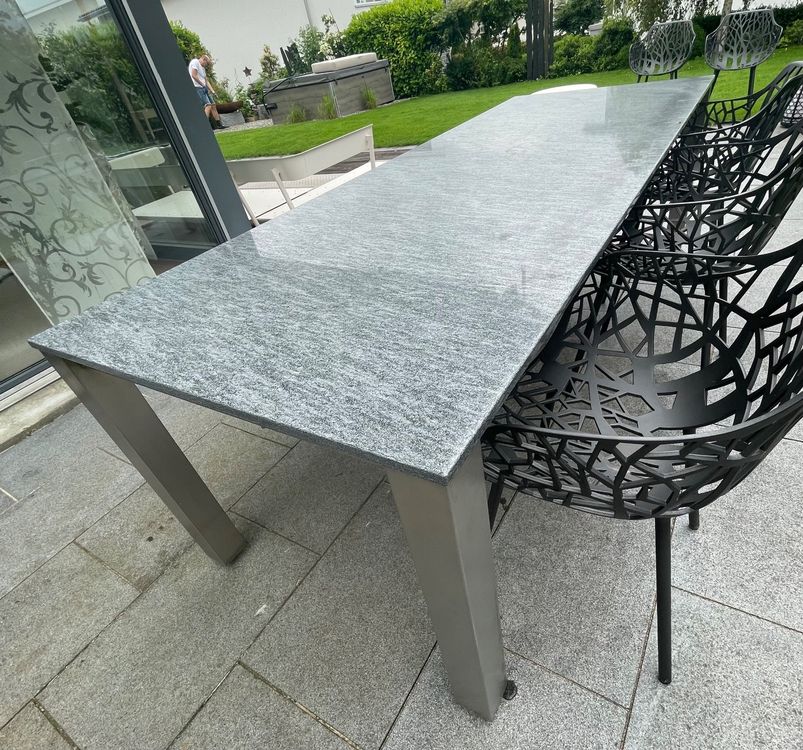 Garten Granittisch auf Edelstahl Gestell Kaufen auf Ricardo