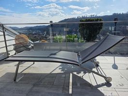 Sonnenliege Edelmetall / verstellbare Rückenlehne