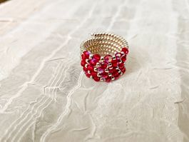Handgemachte Perlen Ring  aus swarovski perlen gr 52/53