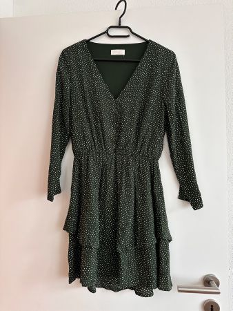 Dunkelgrünes Minikleid (Lena Gercke)mit Pünktchen, Grösse 36