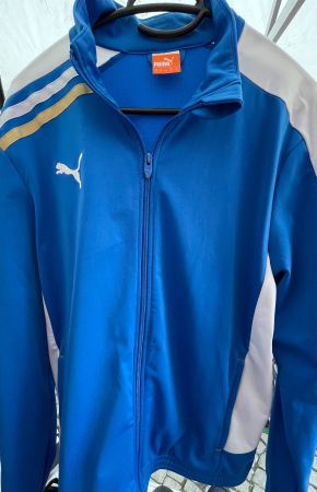Puma Sportjacke blau weiss Grösse M gebrauchter Zustand