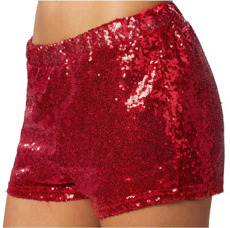 Ausverkauf Pailletten-Shorts rot S
