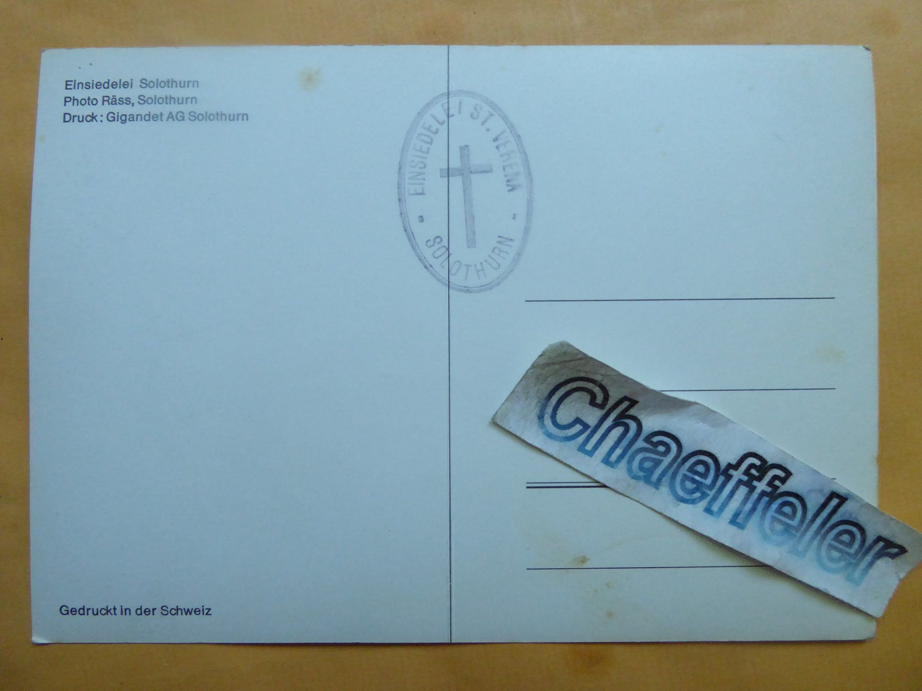 Cartes postales: Einsiedelei Solothurn – D'occasion à Zürich par Chaeffeler 1