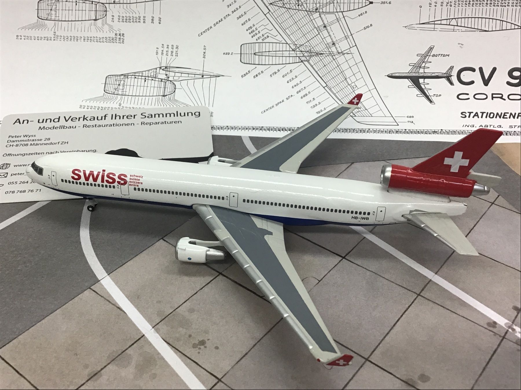 Swiss Modellbausätze & Standmodelle: Swiss MD-11 Modellflugzeug, 1:400 – Neu (gemäss Beschreibung) aus Männedorf von Spezial-Modelle 1