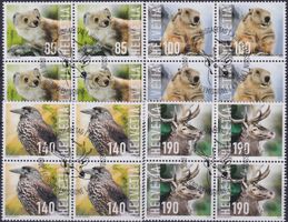 2014, Nr.1520-1523 (Wildtiere) Viererblöcke mit Ersttags-O.