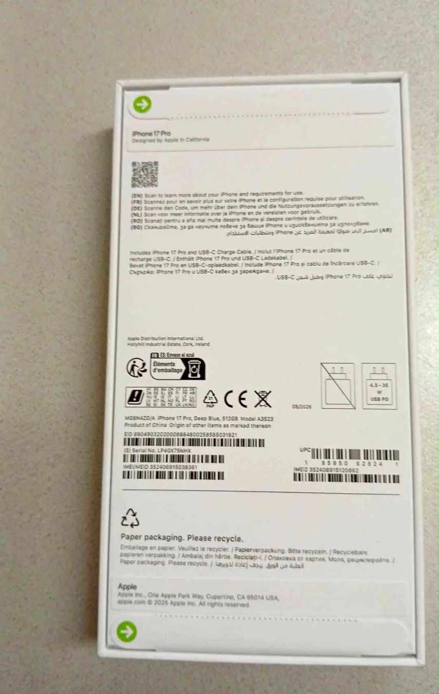 Apple Handys / Smartphones: iPhone 17 pro 512 gb neu – Neu und originalverpackt aus Wohlen AG von nje_bsc6 1