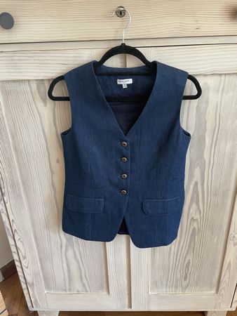 Neu Weste Petite Studio blau Baumwollmix Grösse XS neuwertig