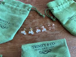 Ohrstecker Trinity & Co. 3 Paar NEUwertig in grünem Beutel