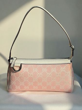 Gucci Vintage Schultertasche aus Canvas – Rosa / Pink