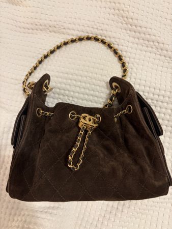 Chanel 25 mini Suede Brown