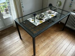 Esstisch Glas Metall Gestell guter Zustand