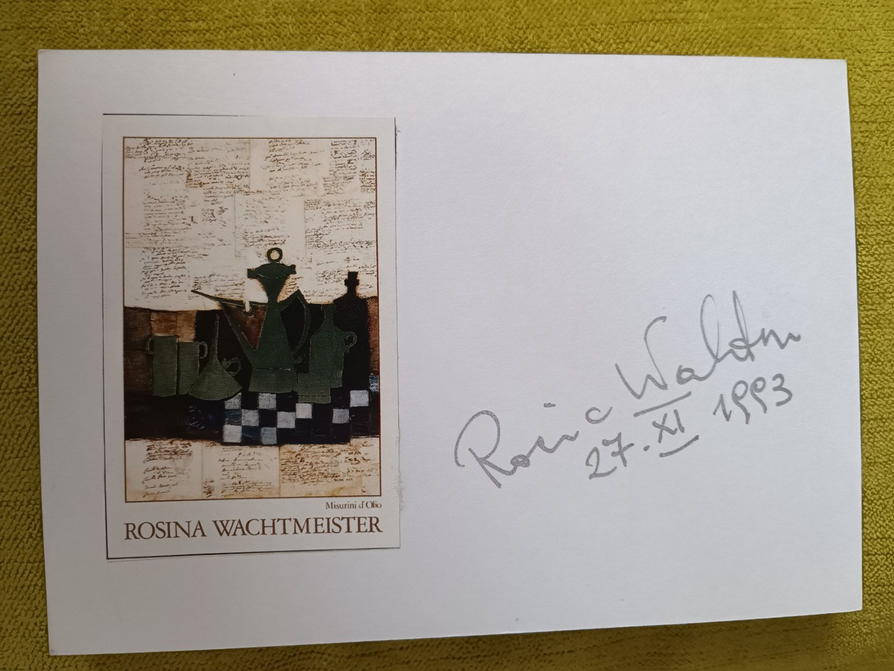 Autografi: Rosina Wachtmeister - Kunst – Usato da Menziken venduto da Artographs