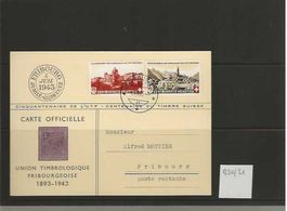 timbre carte avec B20 et B21 Fribourg