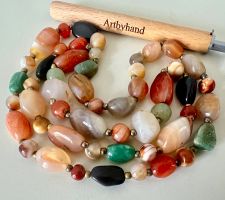 Farben der Erde – Vintage Edelstein-Kette im Verlauf -Unikat