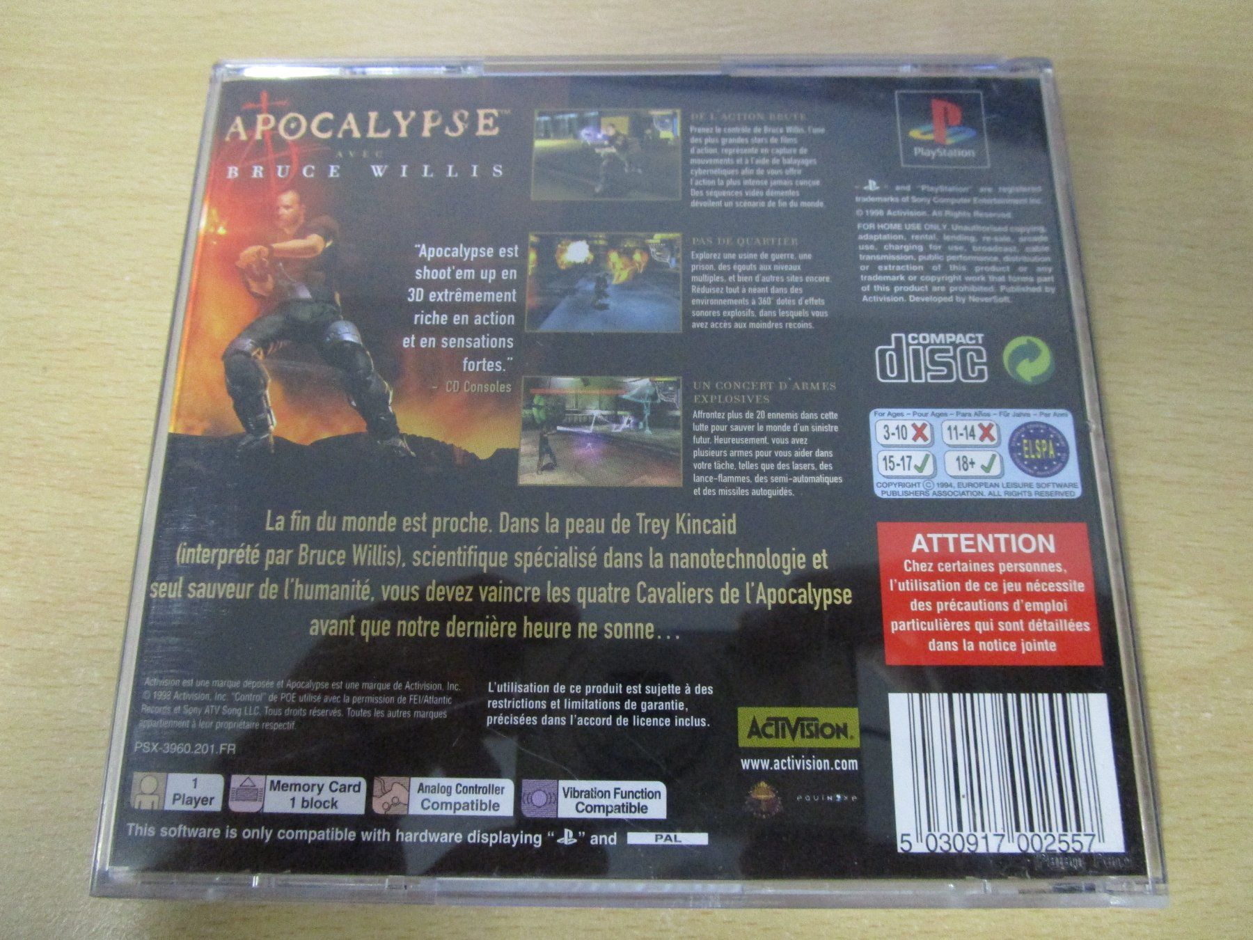 Sony Giochi: Apocalypse Playstation 1 PSX PS One Version française – Usato da Goldau venduto da agestuffer 1
