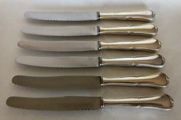 6 Messer 90-30 - Griff 90er Silber - TOP ZUSTAND