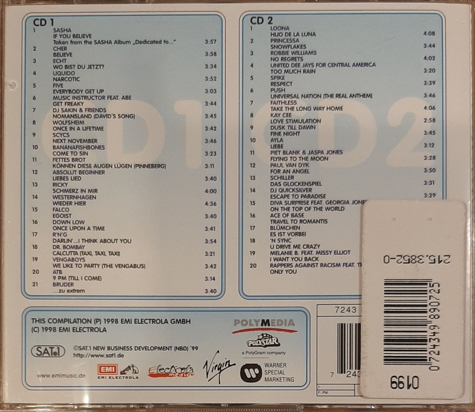 CD: Megahits 99 Die Erste/Zweite, 2x 2CD Hit Compilation Sampler – Usato da Schönenberg TG venduto da breiti12 1