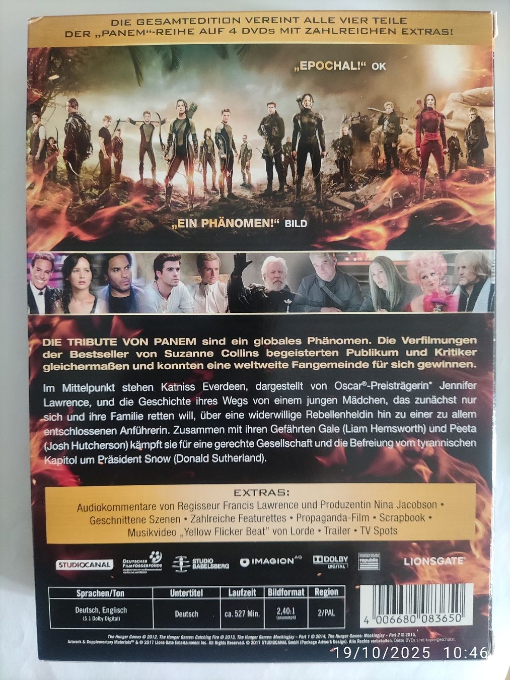 Tutti i DVDs: Die Tribute von Panem Gesamtedition – Usato da Basel venduto da Alacant 1