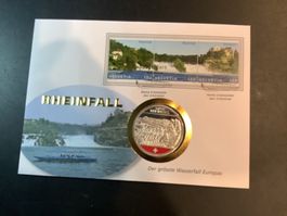Numisbrief Rheinfall Münze versilbert mit Fab-Sonderprägung